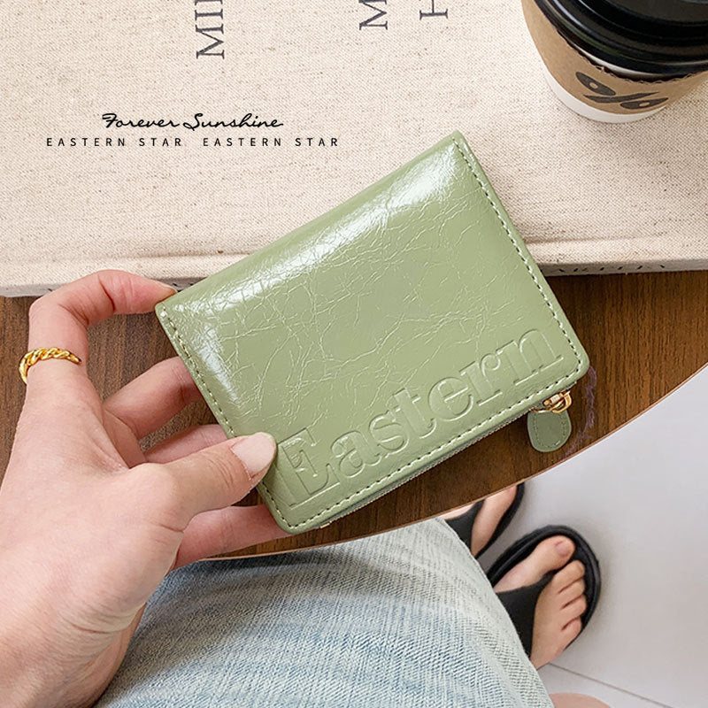 Women's Sense Niche High-grade Burst Crack Multiple Ladies Wallets