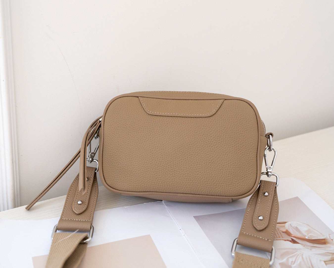 Elegant Women's Nine First Layer Cowhide Crossbody Bags