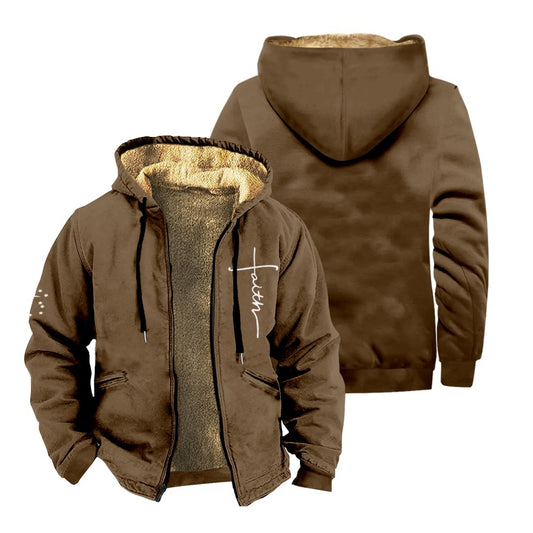 Fleece-lined Thickened Ethnic Style Zipper Pocket Coats