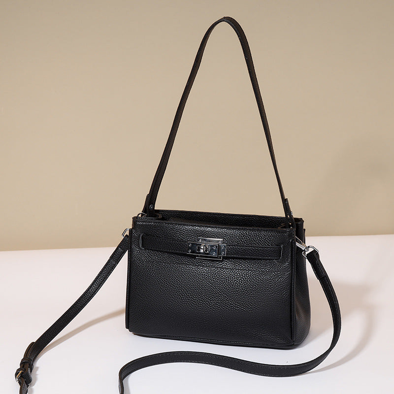 Women's Simple Commute Kelly Genuine Leather Small Square Bags