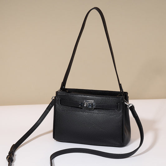 Women's Simple Commute Kelly Genuine Leather Small Square Bags