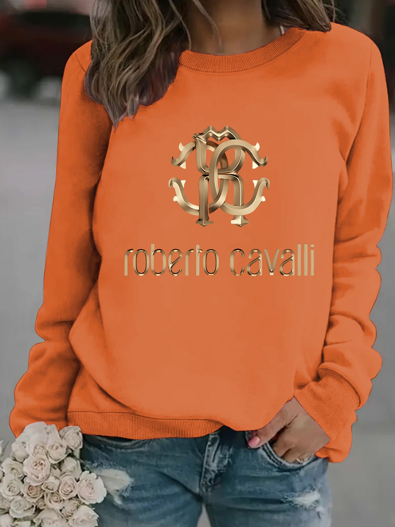 Women's Casual Long-sleeved Round Neck Printed Pullover Sweaters