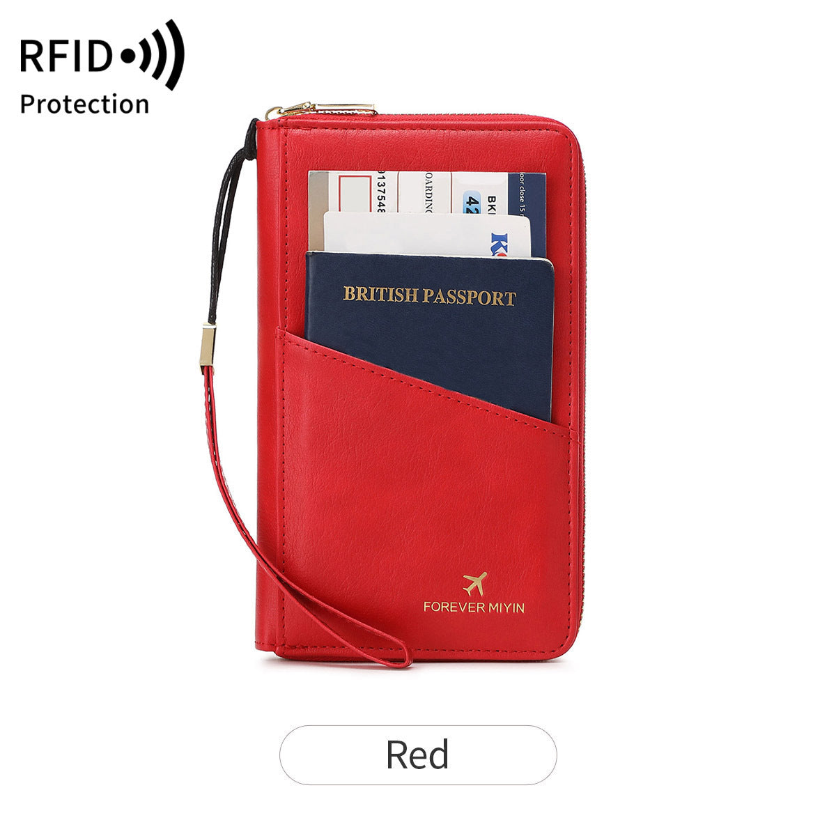 Swiping Long Zipper Passport Ticket Storage Id Package