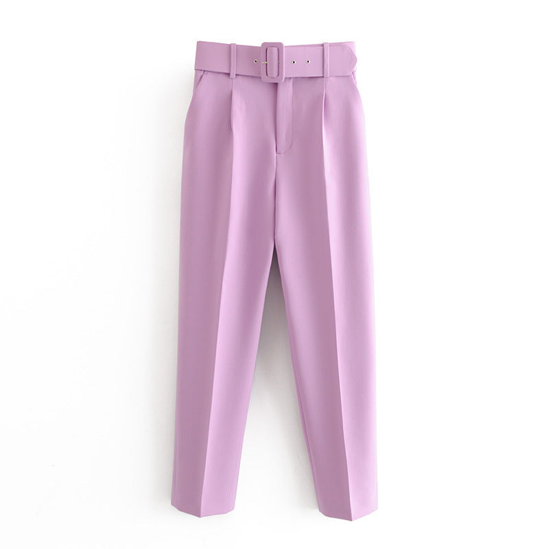 Women's Spring Pleated Harem Casual Solid Color Pants