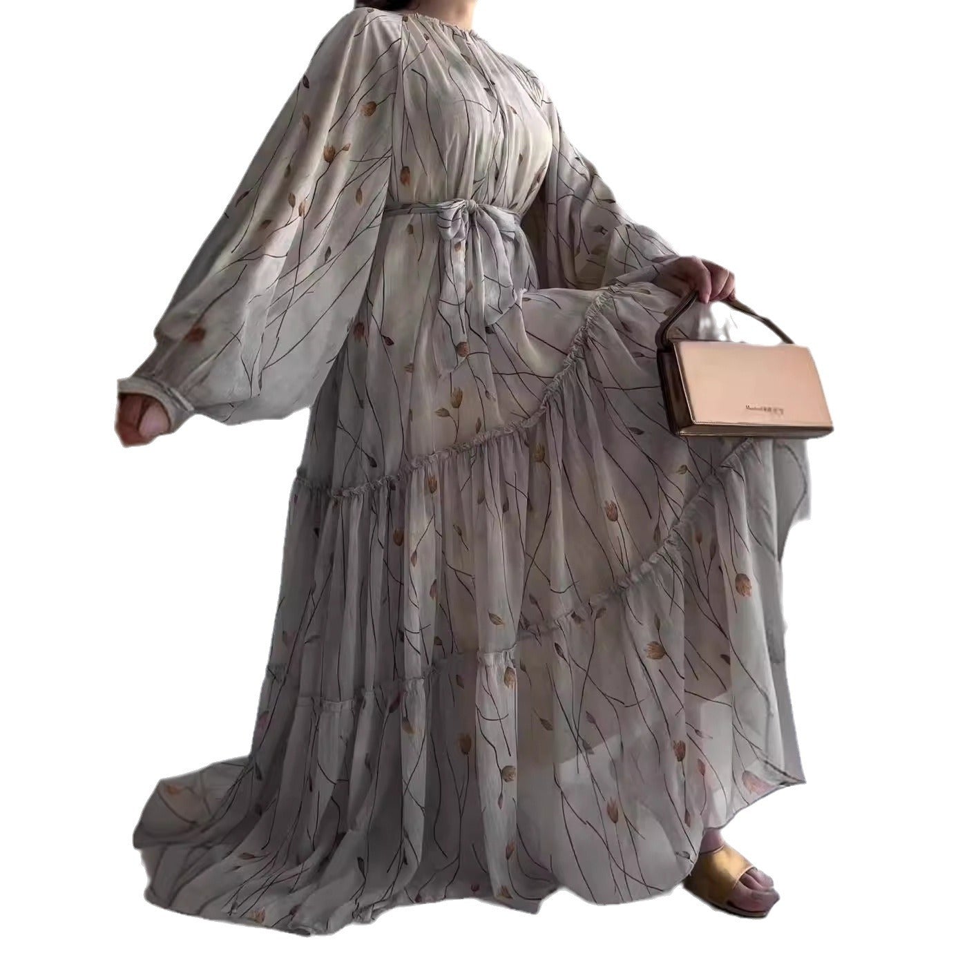 Autumn Fashion Printed Bohemian Style Large Swing Dresses