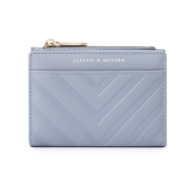 Women's Striped Embossed Leather For Multiple Slots Ladies Wallets