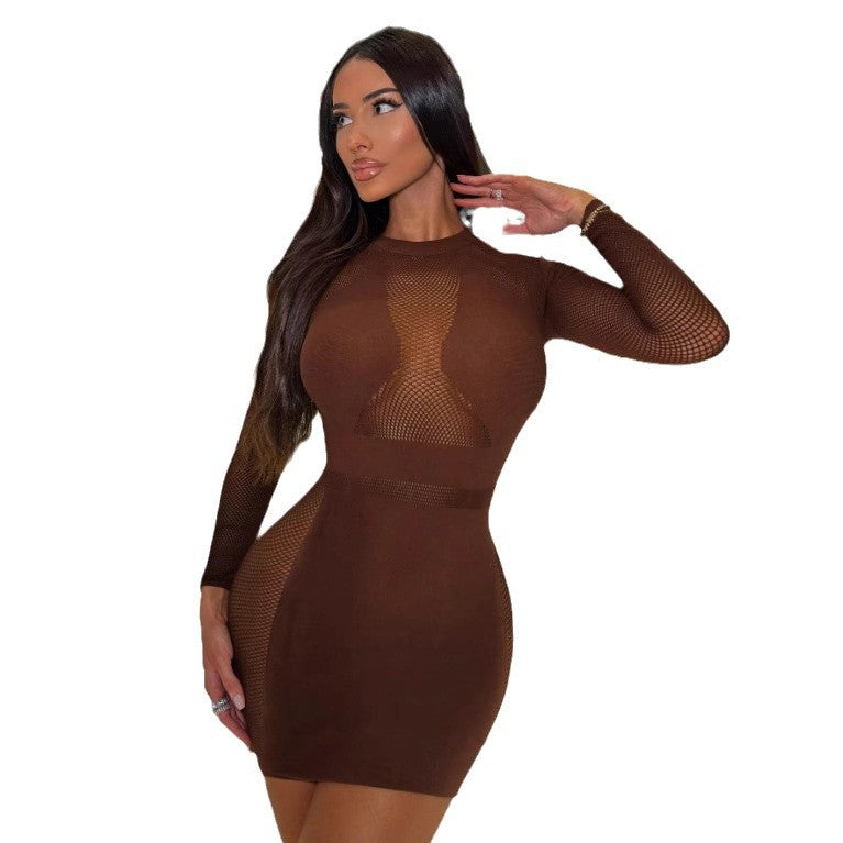 Women's Autumn Collar Long Sleeves Sexy Hot Hip Dress