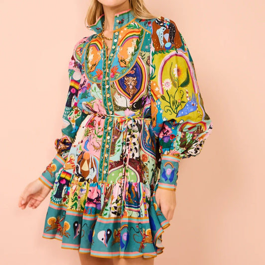 Casual Fashion Printing Shirt Temperament Wild Cardigans
