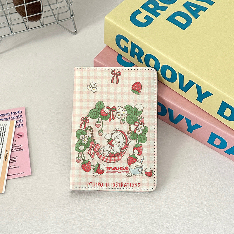 Cute Leather Overseas Passport Cover Storage Card Holder
