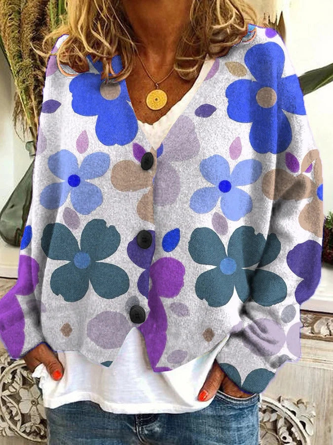 Women's Printed Wear Soft Feel Casual Cloak Sweaters
