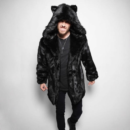 Men's Fur Winter Leisure Warm Marten Overcoats Coats