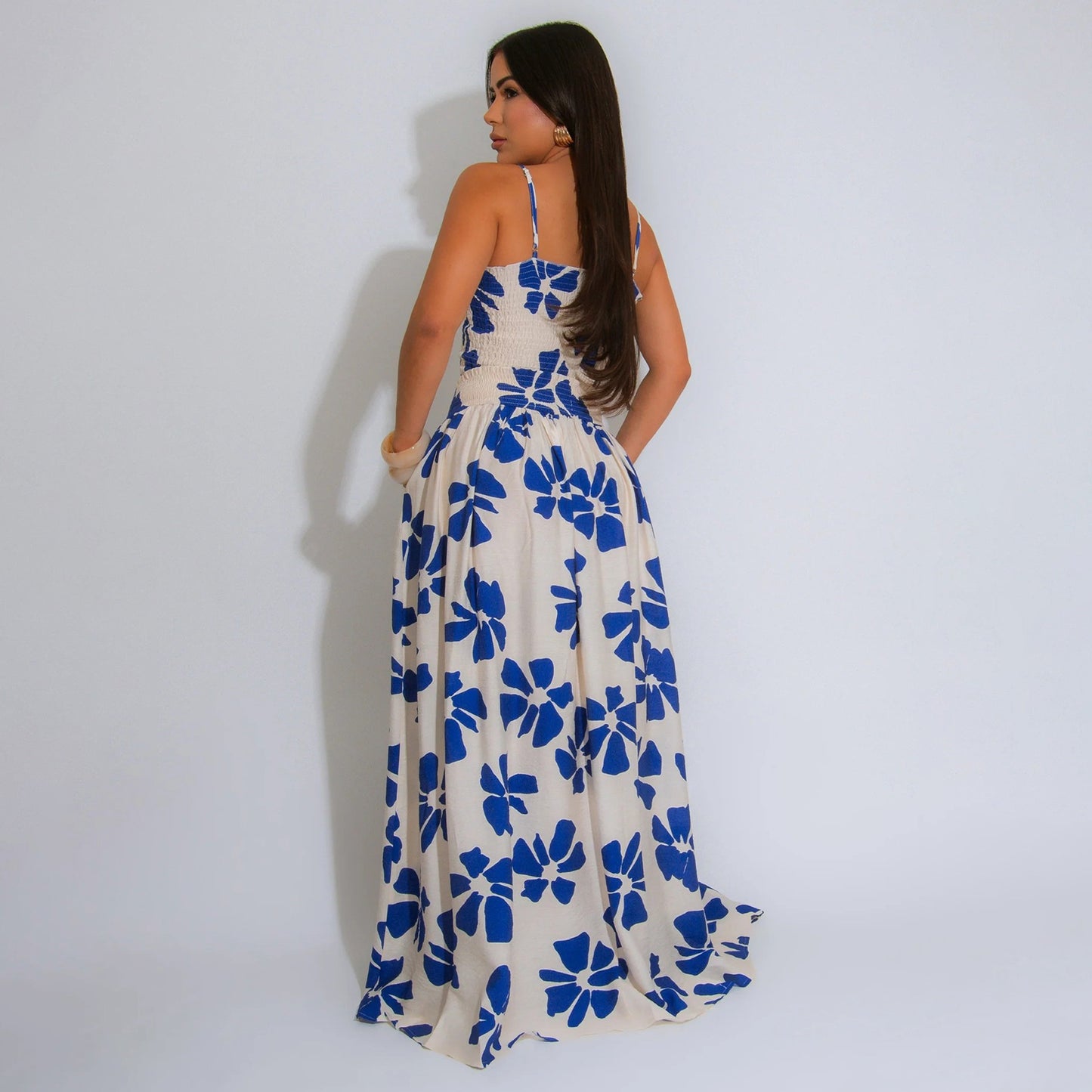 Women's Summer Bohemian Style Sling Smocking Large Suits