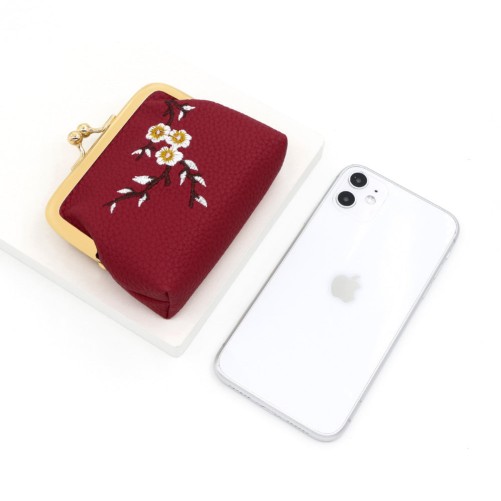 Chinese Style Embroidery For Storage Earphone Card Holder
