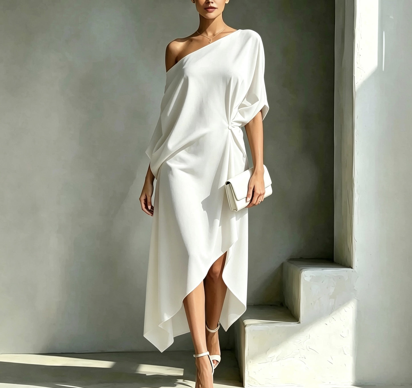 Women's Elegant Minimalist Cotton Linen Sleeveless One-piece Dress