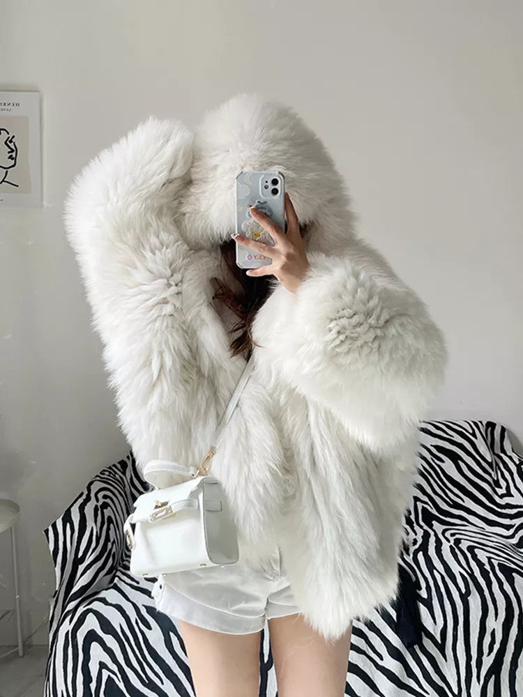 Women's Pretty Casual Fur Fox For Coats