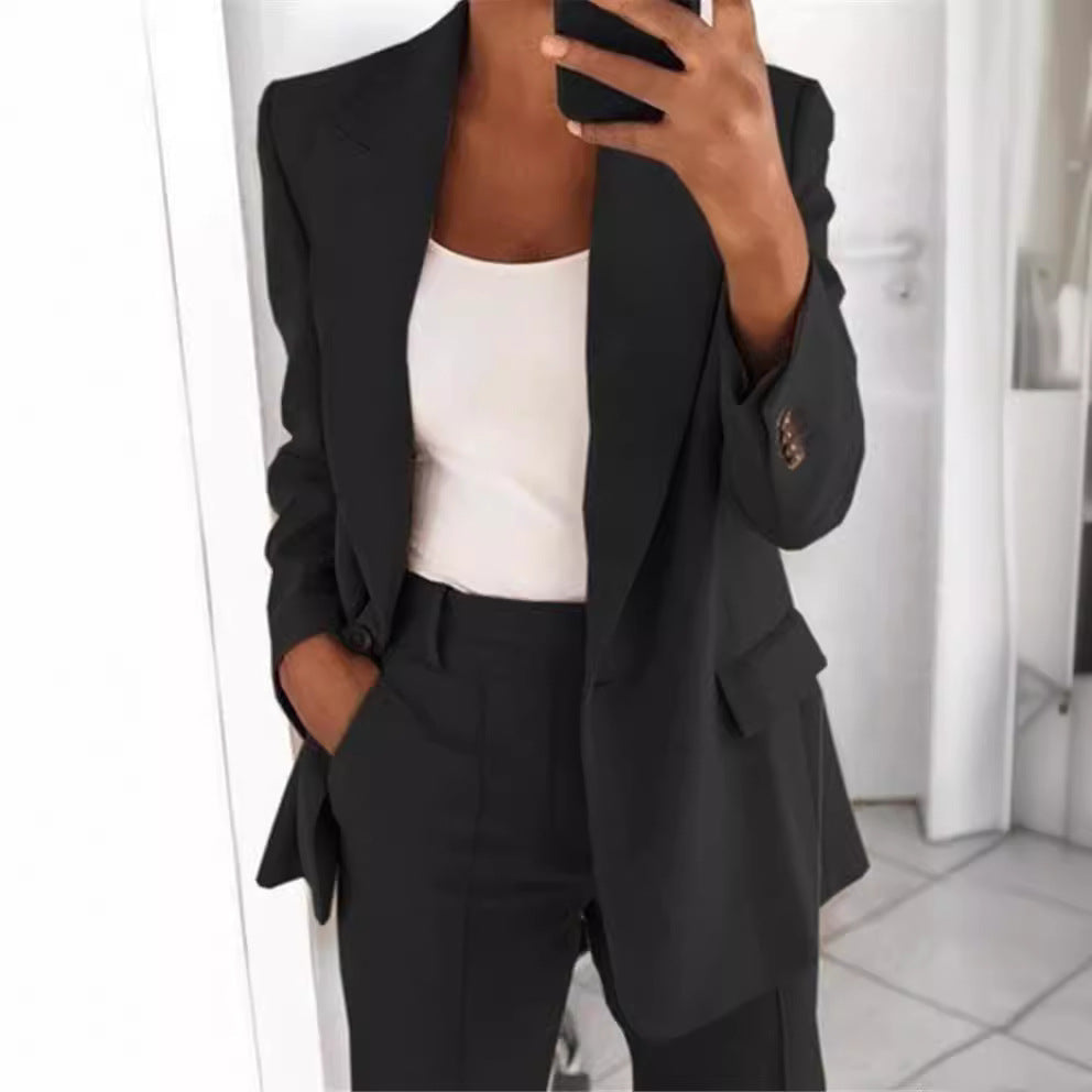 Women's Autumn Fashion Polo Collar Graceful Small Suit