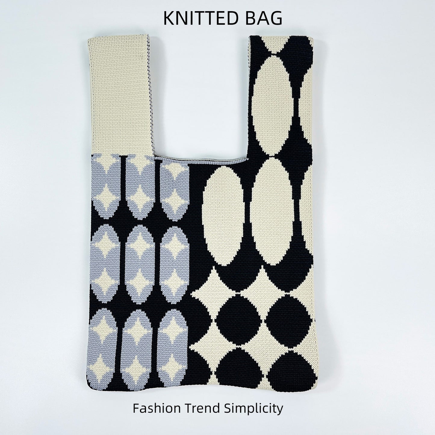 Women's Flower Knitted Large Capacity Totes Wrist Handbags