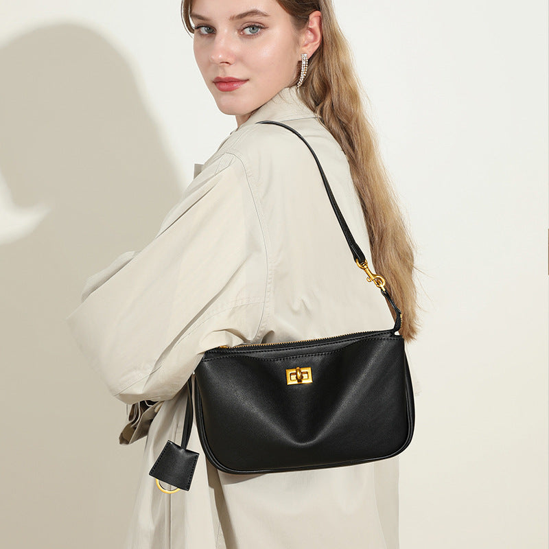 Fashion Baguette Underarm High-grade Leather Motorcycle Armpit Bags