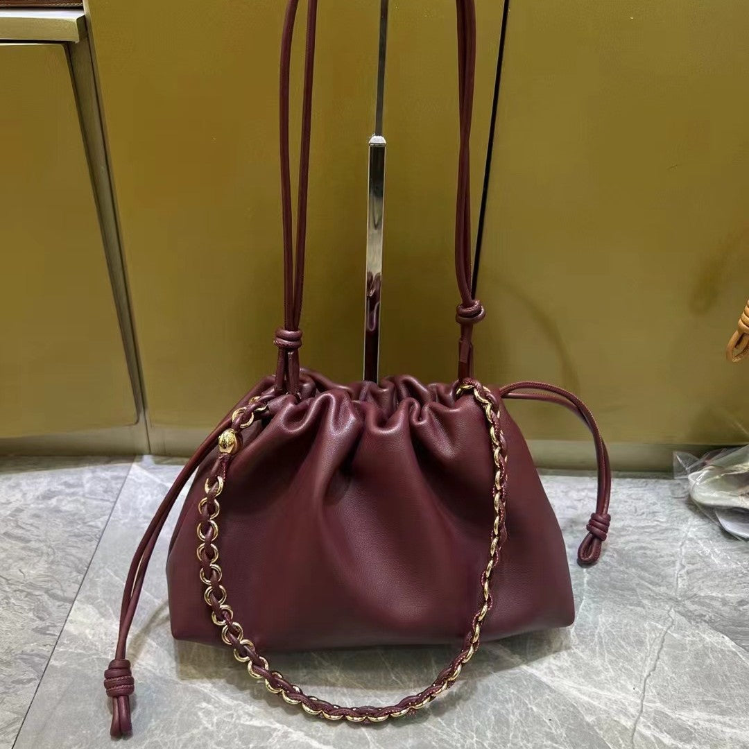 Women's Advanced Pleated Cloud Chain Underarm Genuine Bags