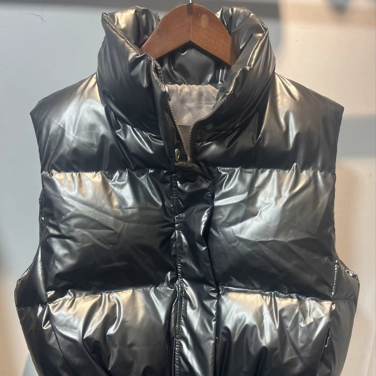 Women's Fashionable Metallic Two Sides Cotton Slim Vests