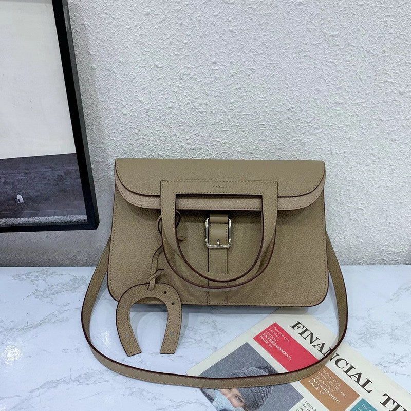 Women's Spring Mini Horseshoe Layer Cowhide Portable Crossbody Bags