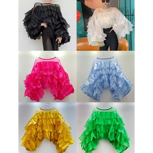 Women's Niche Design Western Style Pearl Irregular Tops