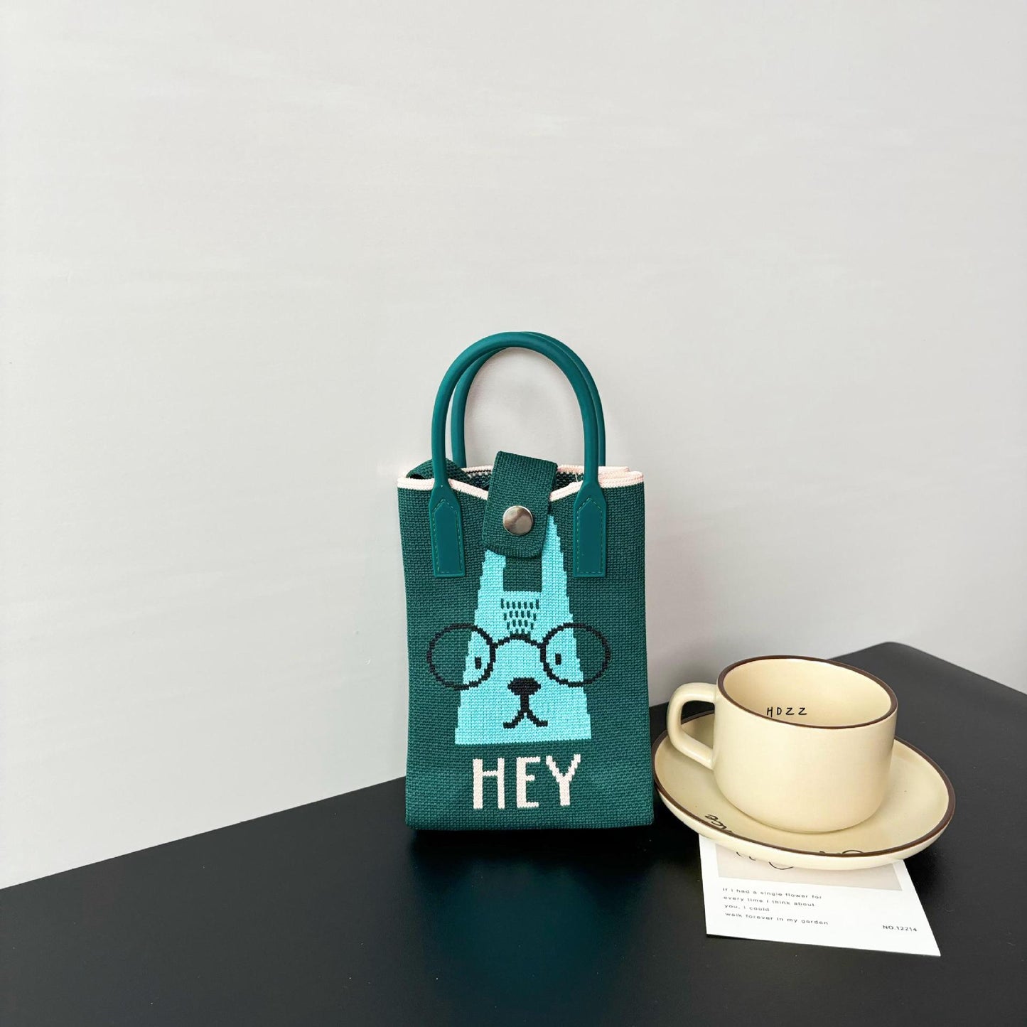 High Sense Mobile Cartoon Knitted Dopamine Bags