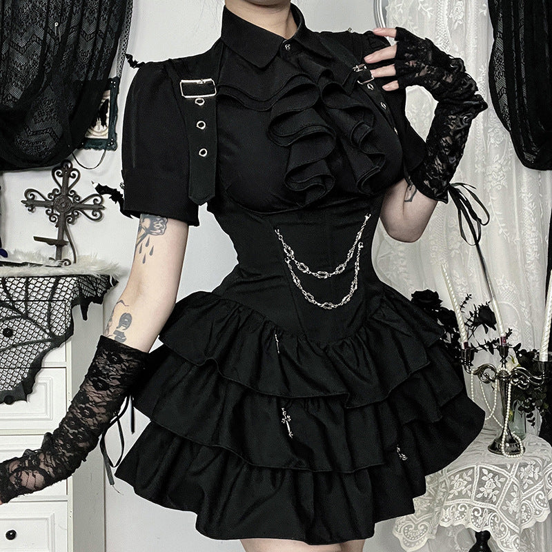 Culture Adult Lady Like Woman Elegant Ruffle Dresses