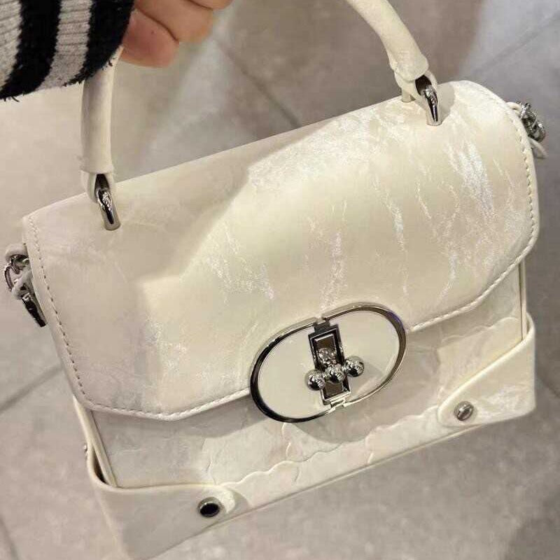 Women's Niche Portable Box Classic Style Diamond Plaid Crossbody Bags