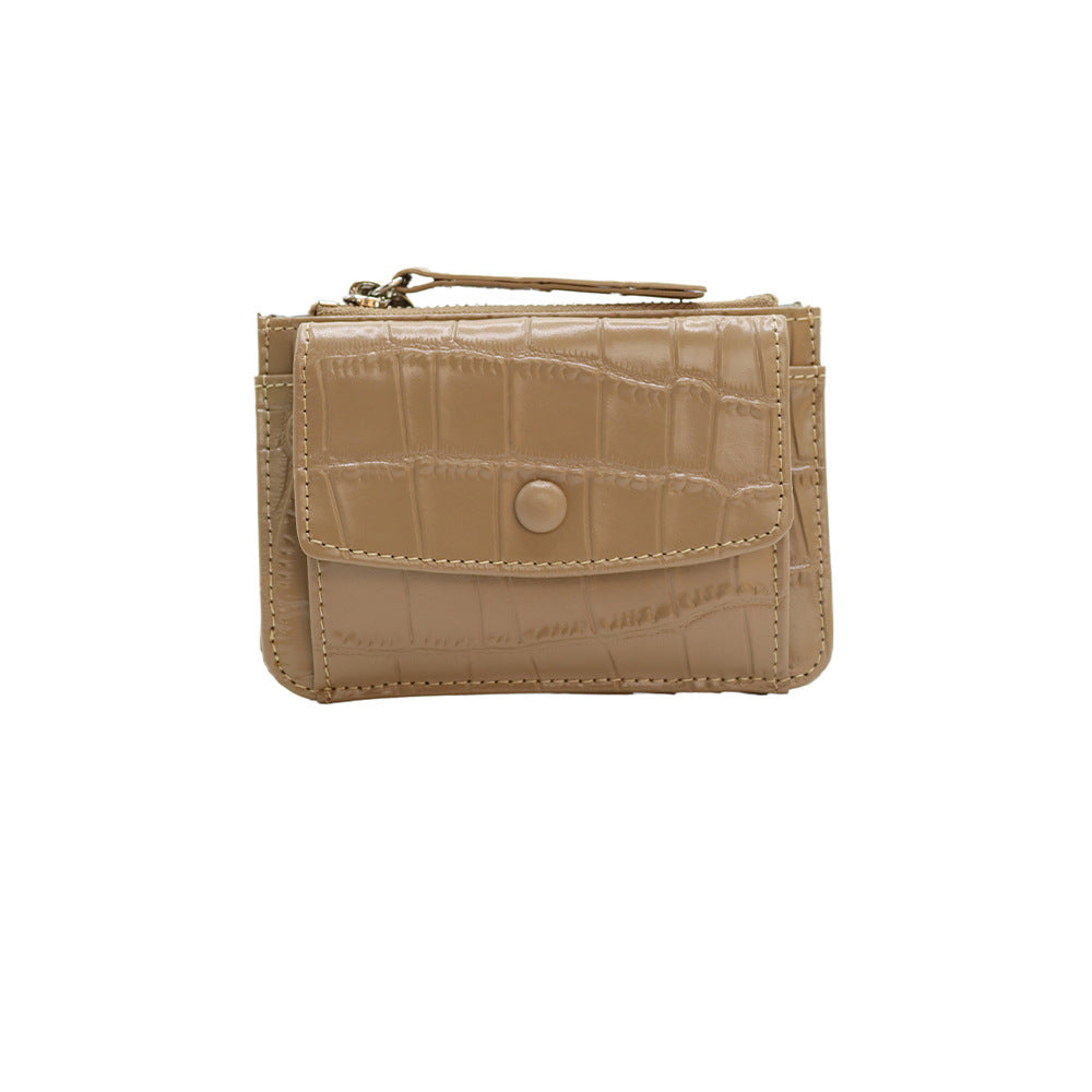 Layer Cowhide Crocodile Pattern Minority Fashion Coin Purses