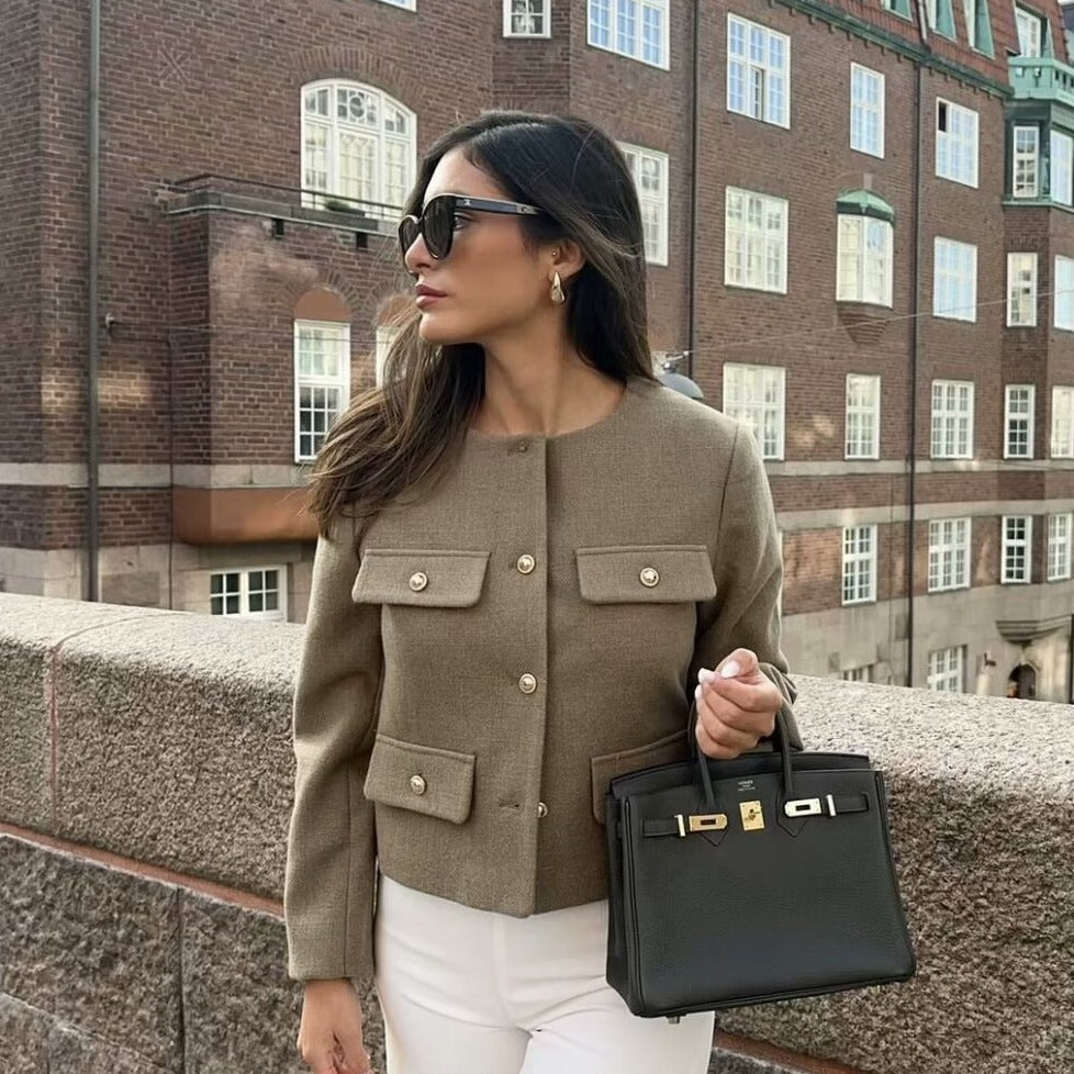 Women's Classic Style Fashion Button Decoration Coats