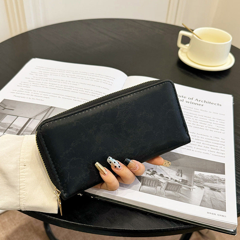 Long Zipper Multiple Slots Large Capacity Ladies Wallets
