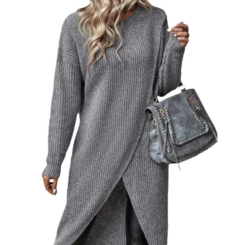 Women's Autumn Clothes Knitted Long Loose Dress Knitwear