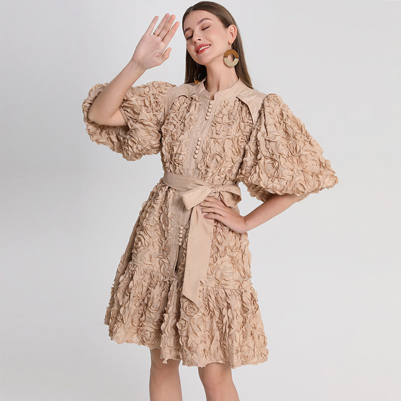 Women's Style Niche Dress French Temperament Three-dimensional Dresses