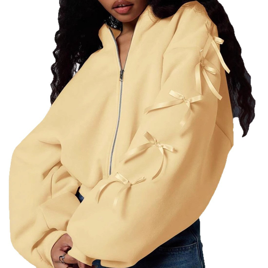 Sports Casual Western Style Hooded Long Sleeve Veet Padded Women's Sweater, Sweater