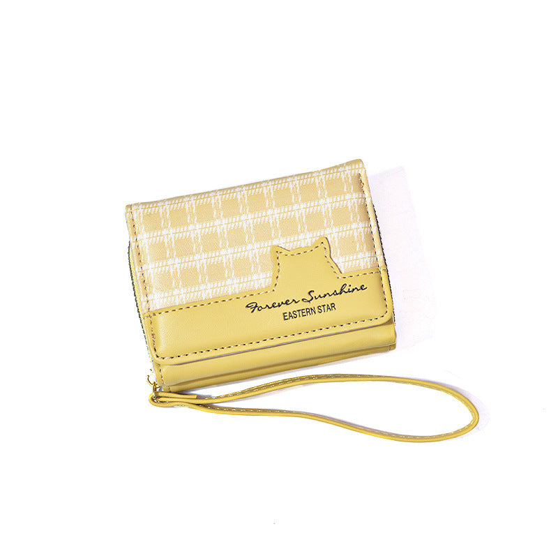 Women's Vintage Cat Fabric Zipper Multiple Slots Bags