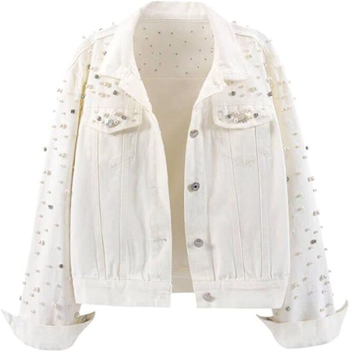 Women's Rivets Denim Long-sleeved Korean Loose Slimming Jackets
