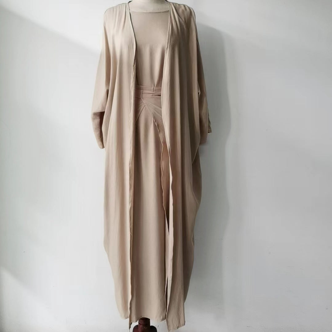 Graceful Elegant Solid Color Three-piece Robe Dresses