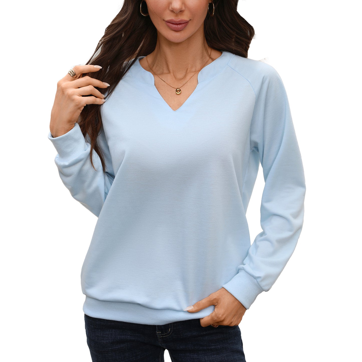 Women's Solid Color Rib Stitching Loose Long Women's Sweater, Sweater