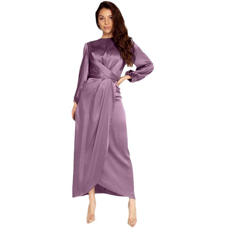 Style Fashion Popular Sexy Soft Waist Satin Dress