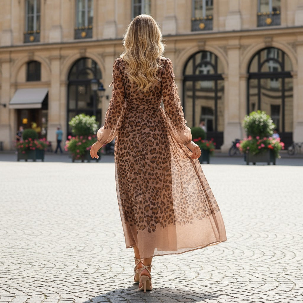 Positioning Handmade Hanging Flower Long Dress Dresses