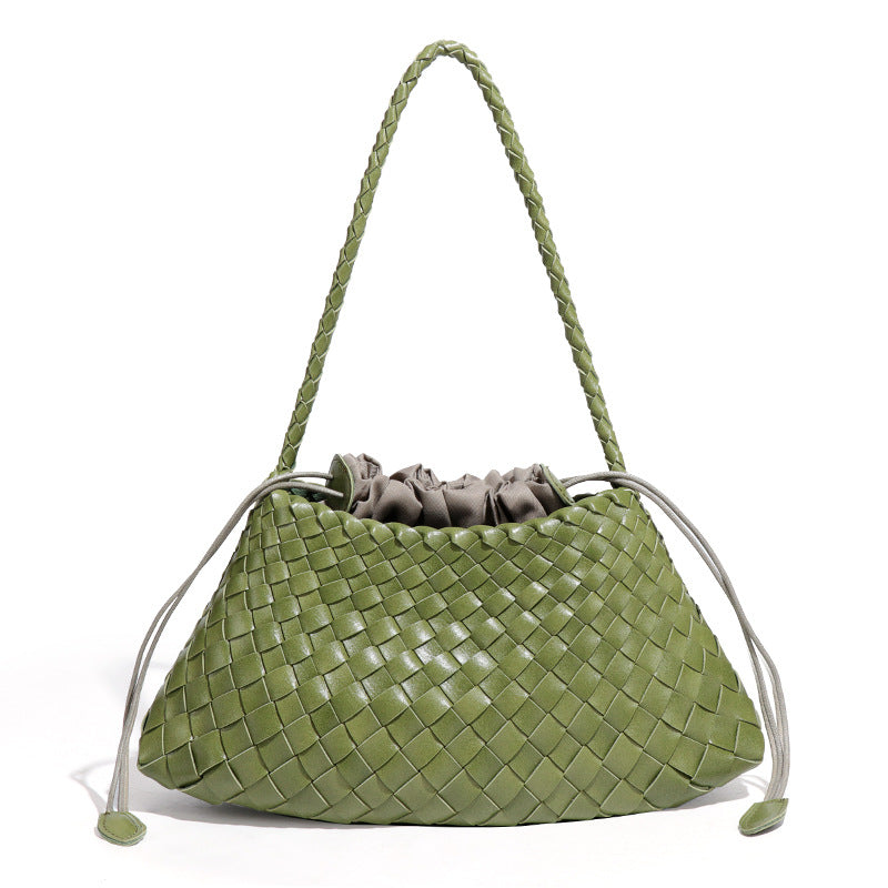 Women's Light Luxury Woven Underarm Portable Vegetable Bags