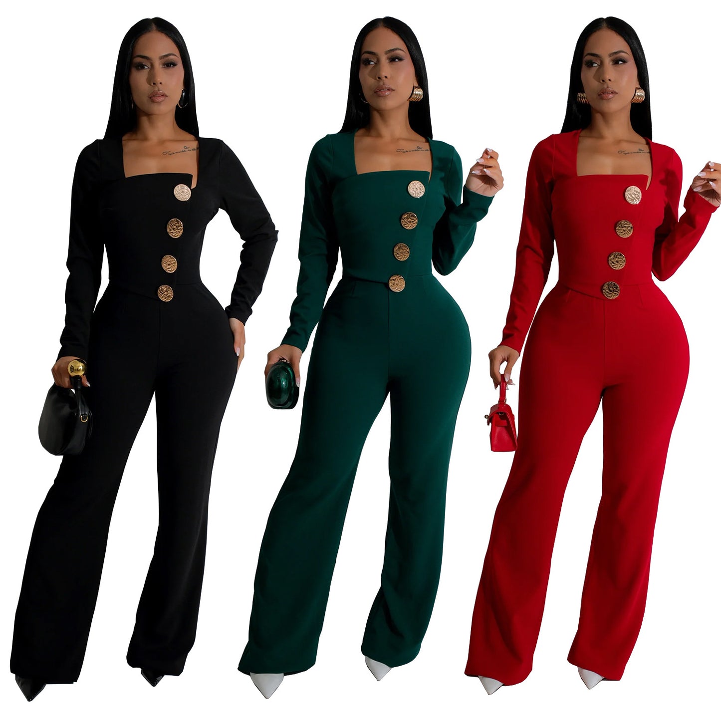 Women's Wear Long Sleeve Arm Covering Trousers Jumpsuits