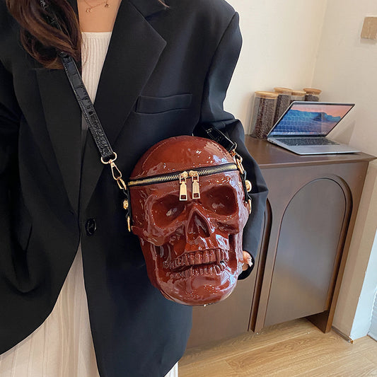 Women's Halloween Skeleton Fashion Minority Design Round Bags