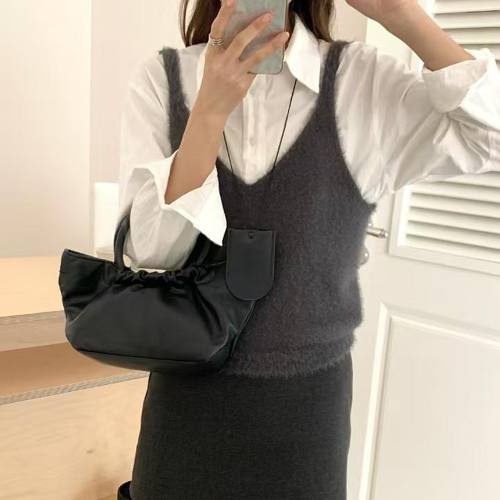 Korean Style Fashion Imitation Mink Simple Bandage Dress Knitted Women's Vest