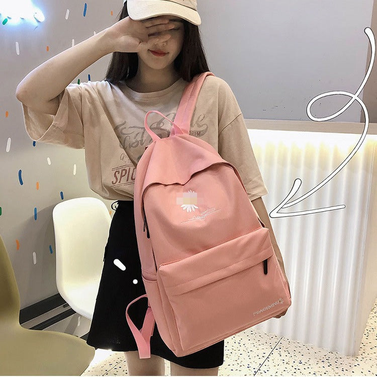 Cloth Korean Style Little Daisy Versatile Middle School Students' Schoolbags