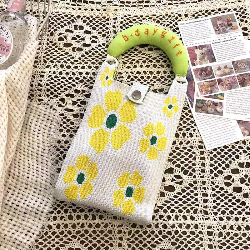 Design Cute Cartoon Mini Knitted Mobile Versatile Phone Bags