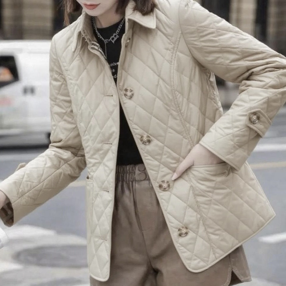 Women's Lapel Single Breasted Thermal Spinning Clothes Coats