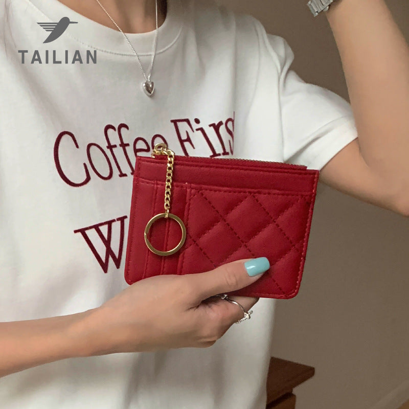 Women's High-grade Classic Style Rhombus Multiple Slots Card Holder