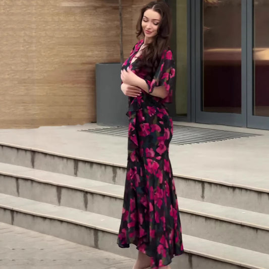 Women's Summer Retro Sexy Sleeve Long Dress Dresses